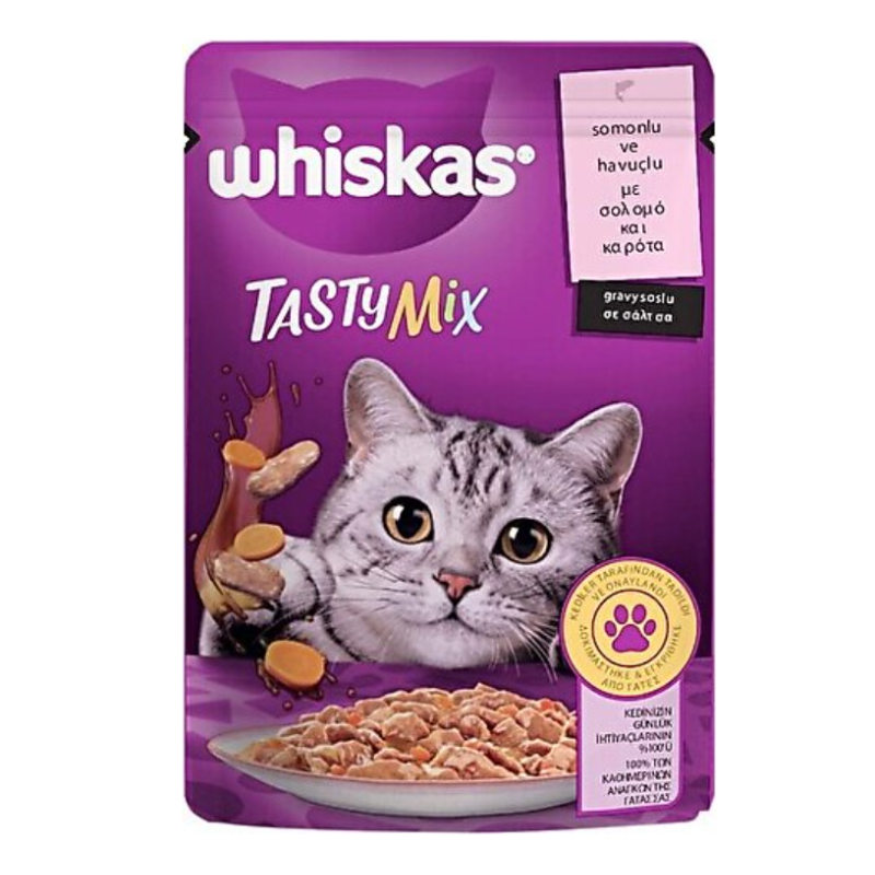 WHİSKAS POUCH TASTYMİX SOMONLU VE HAVUÇLU 85 GR